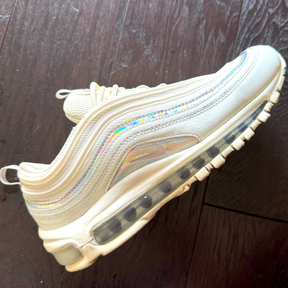 Nike Air Max 97 Women's Size 8.5 White Iridescent Cream White Shoes Sneakers